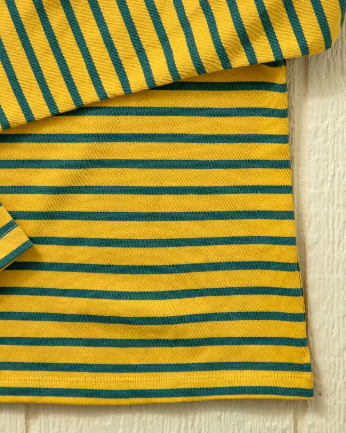 Women’s Breton Stripe Boatneck Tee in Lemon/Lime