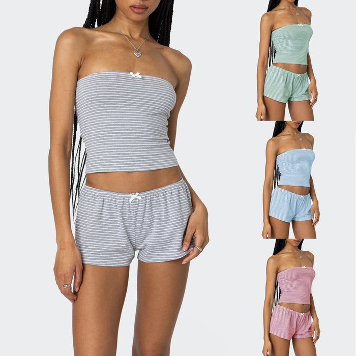 off shoulder women set green color fresh sweet aesthetic