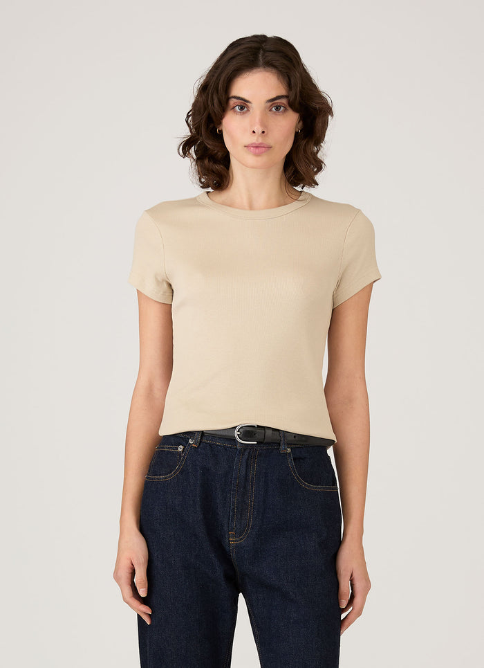 Women's Ribbed T-shirt in Hazelwood