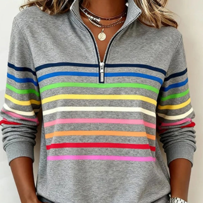 casual loose fit top women grey thick fabric texture