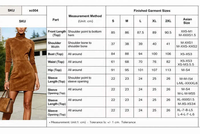 suede turtleneck bodycon dress grey matte finish elegant street style