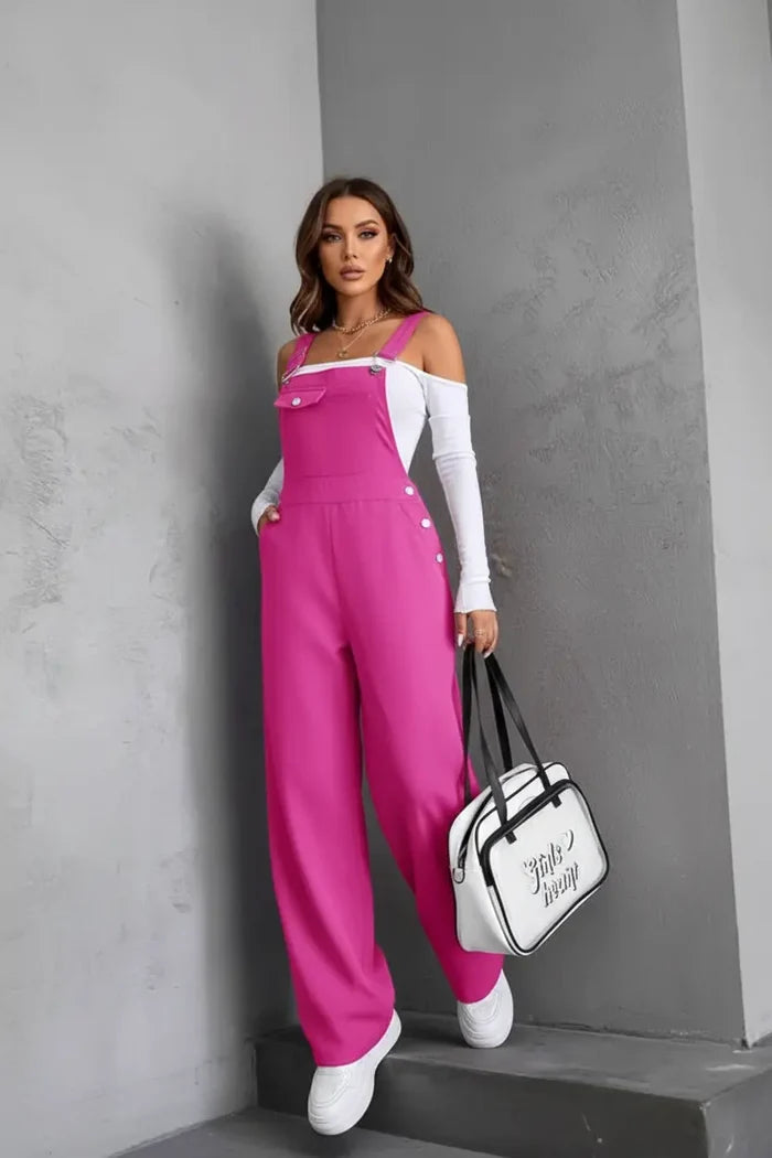 minimalist workwear jumpsuit black clean seam stitching detail