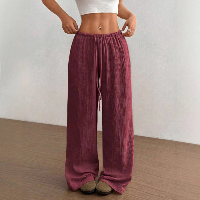 High waist women's wide leg cotton pants with six solid color choices and easy top pairing for polished modern wardrobes.