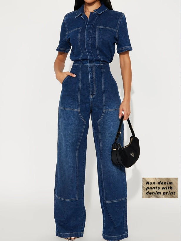 High waist wide leg jumpsuit women back view silhouette