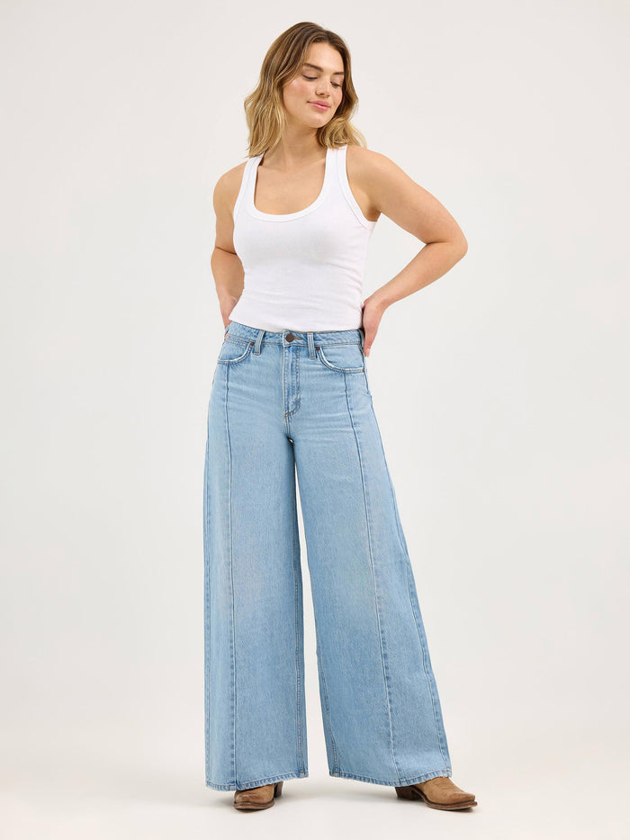 Wrangler Retro Bailey Wide Leg High Rise Jean in Demi