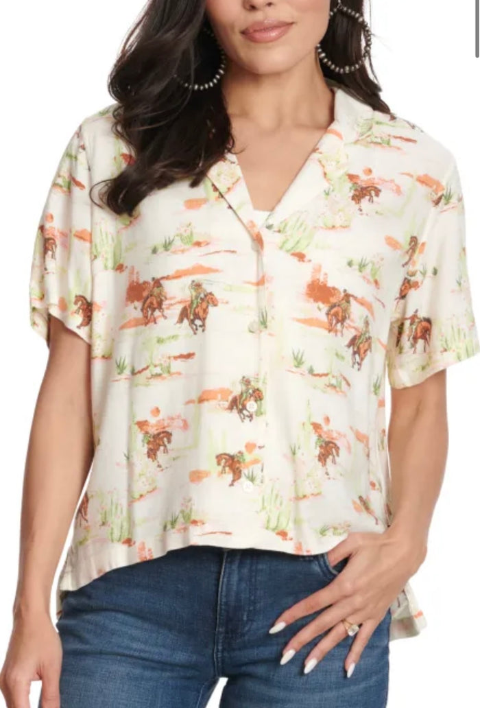 Wrangler retro button down graphic tee