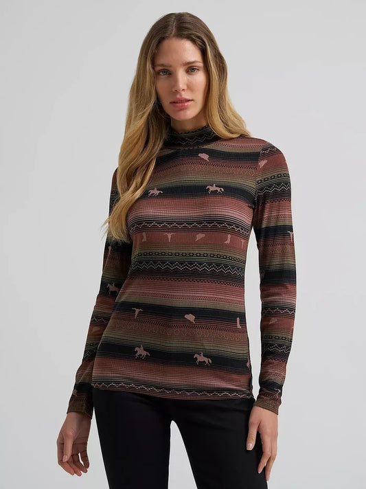 Wrangler Retro Punch Mock Neck Shirt