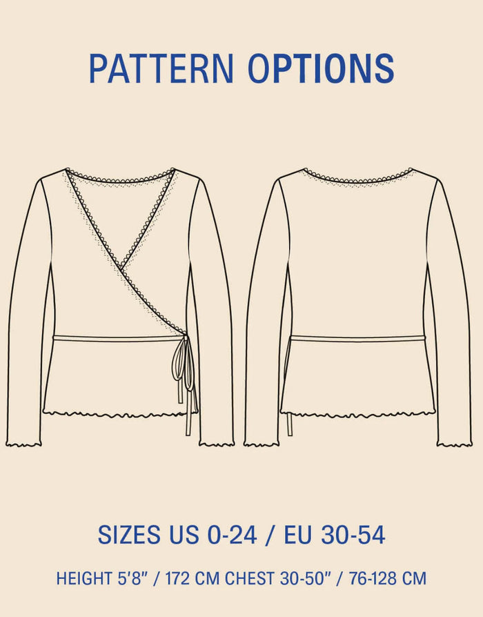 Wrap Blouse Paper Sewing Pattern, Wardrobe by Me