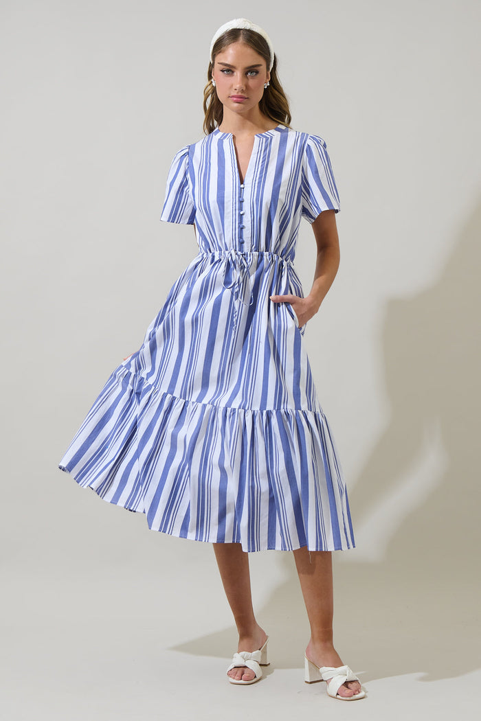 Yinny Stripe Lendra Midi Dress