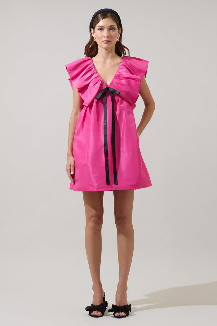 Ziona Satin Babydoll Mini Dress