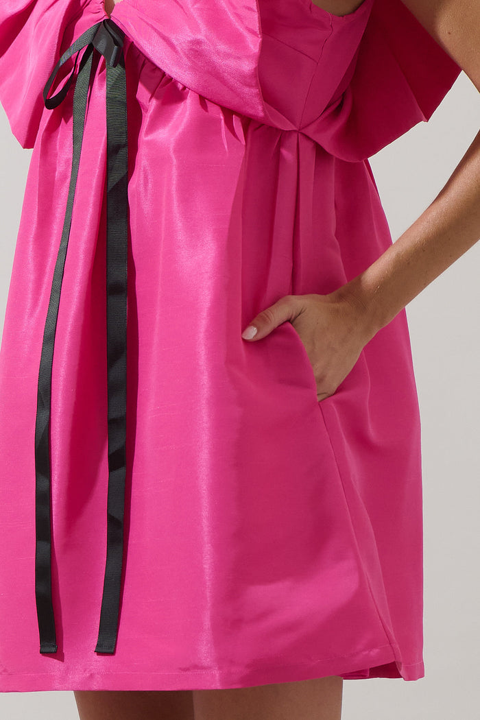 Ziona Satin Babydoll Mini Dress