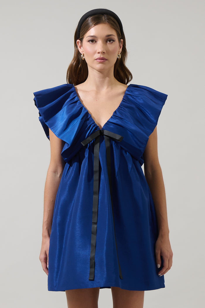 Ziona Satin Babydoll Mini Dress